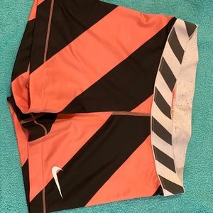 Orange Black and White Nike Pro Shorts Woman’s M